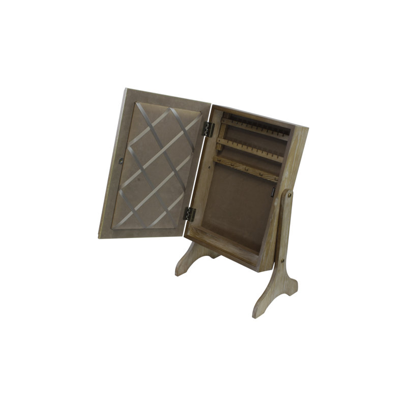 Canete Wood Jewelry Box + Mirror, Weathered
