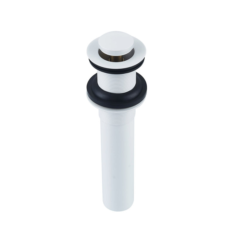 Drain escamotable pour lavabo de salle de bain Mokleba sans débordement en blanc brillant peint, Blanc