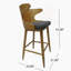 Ensemble de 2 tabourets de bar Mid-Century modernes, gris anthracite et naturel