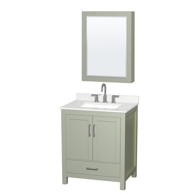 Sheffield 30" Freestanding Single Bathroom Vanity with Quartz Top with Medicine Cabinet