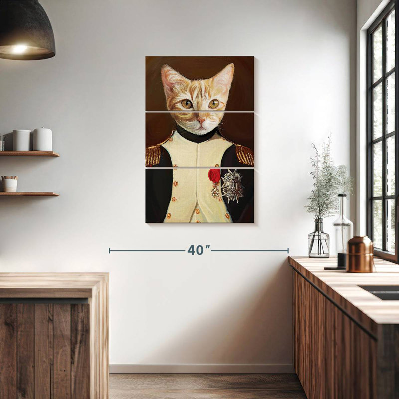 Portrait de chat Napoléon, H 38 po x l 24 po