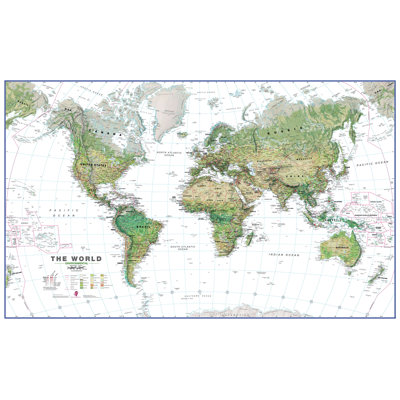 Huge World Wall Map Environmental White Ocean - No Frame Print