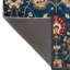 Tapis décoratif rétro multicolore à motif floral bleu-110012290