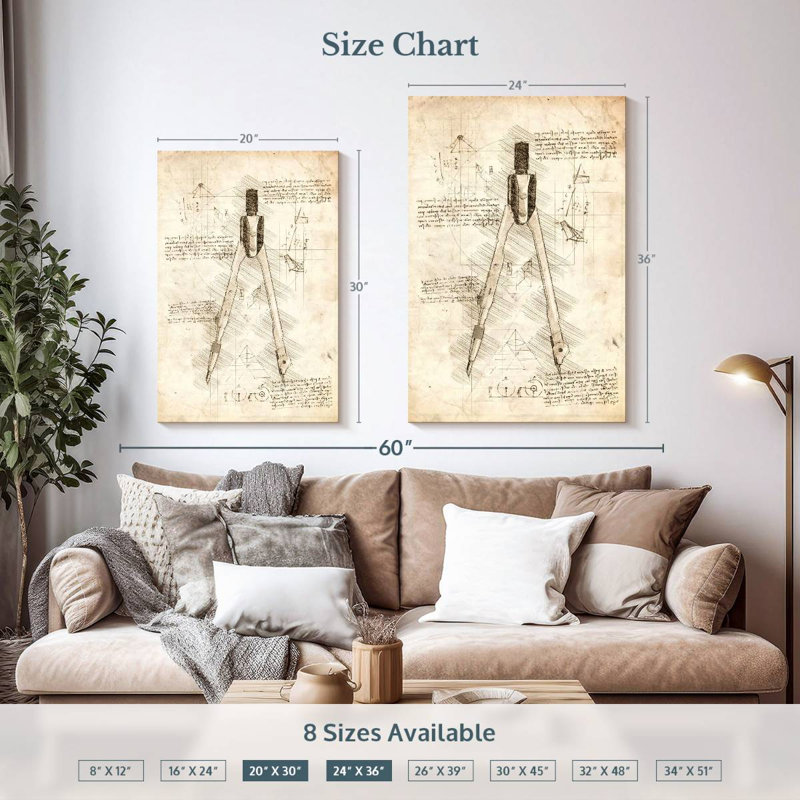Laelle Drawing Compass, 36" H x 24" W