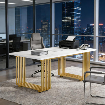 Bureaux robustes en métal et en bois, style moderne pour la maison ou le bureau