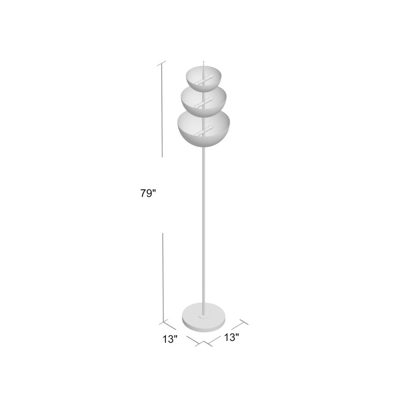 Ivory Elegance 6-Light Marble and Brass Torchiere Floor Lamp