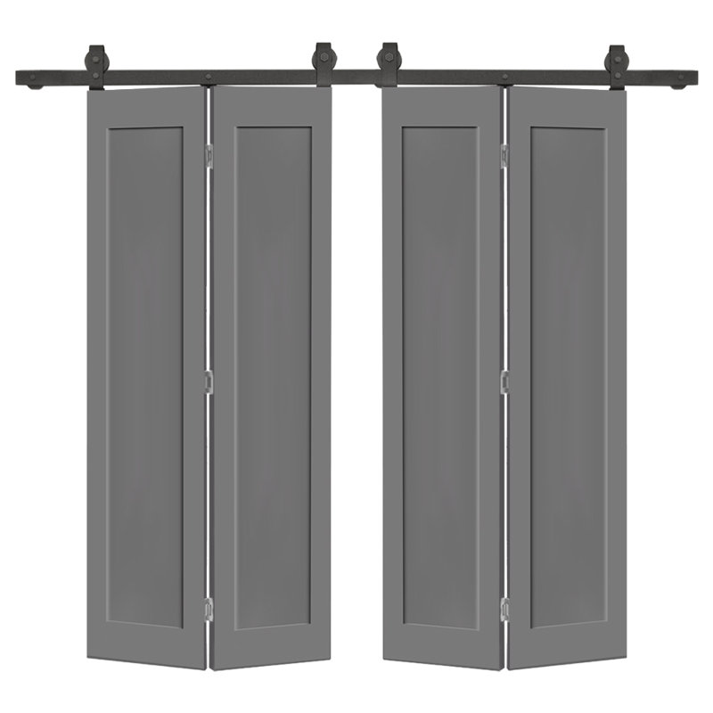 Ensemble de quincaillerie pour porte de grange 1 panneau, Gris clair, 52 po x 84 po