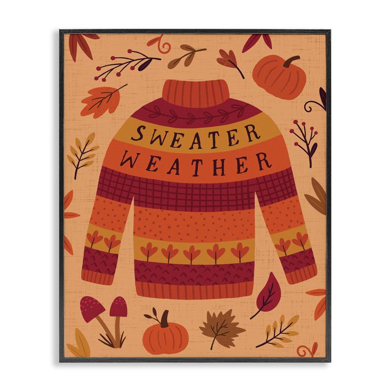  Sweat Weather Cozy Fall, estampe numérique par Nina Seven, H 20 po x l 16 po, Giclée encadrée noir minuit