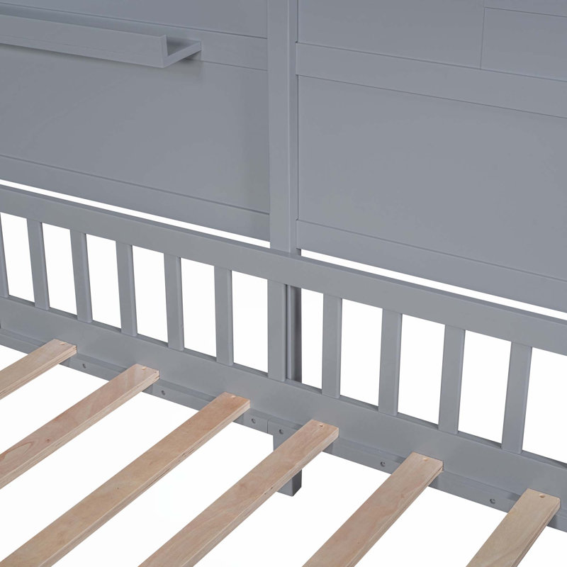 Lit simple avec tablettes Ronneby par Harper Orchard, gris