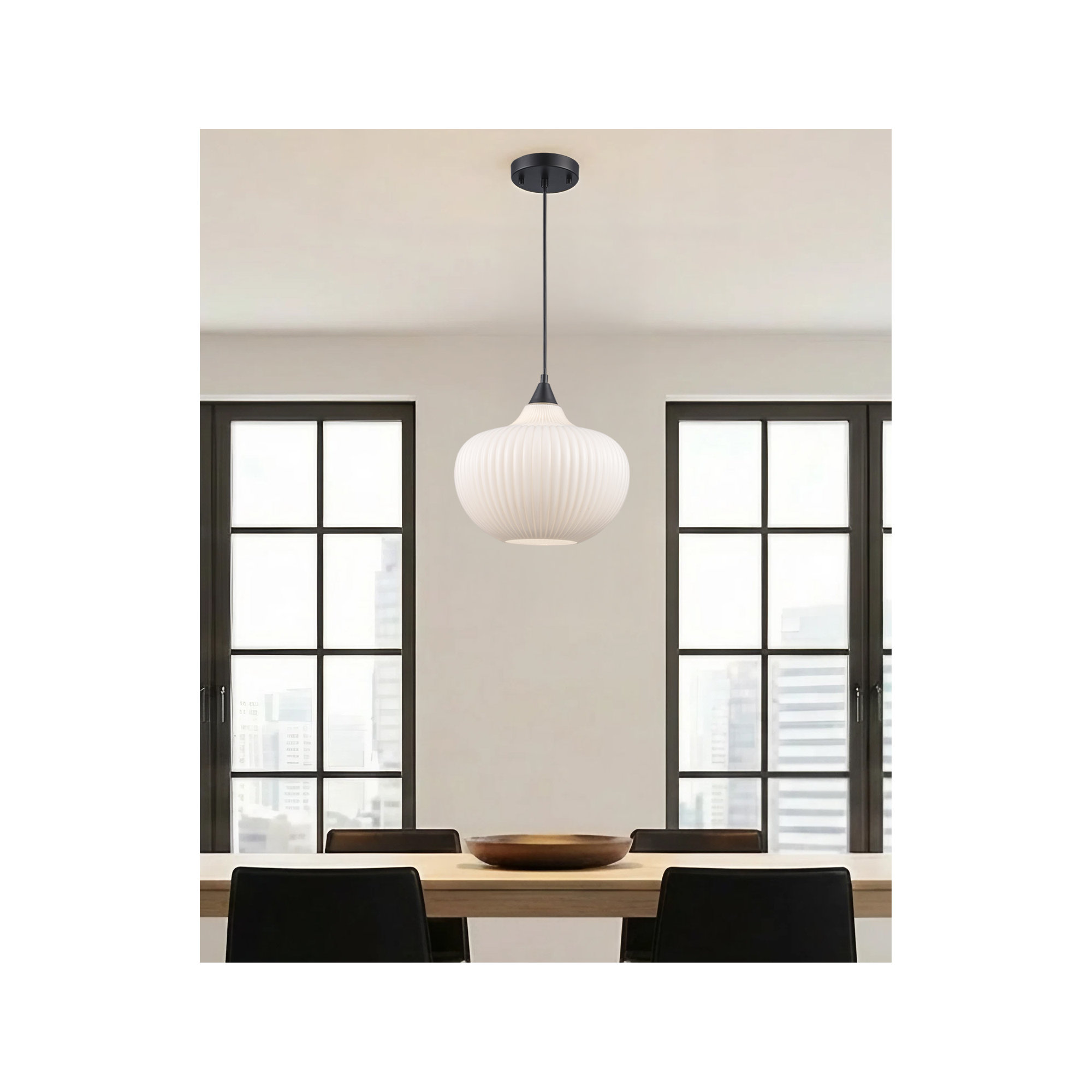 Collina 1 - Light Single Geometric Pendant, Black