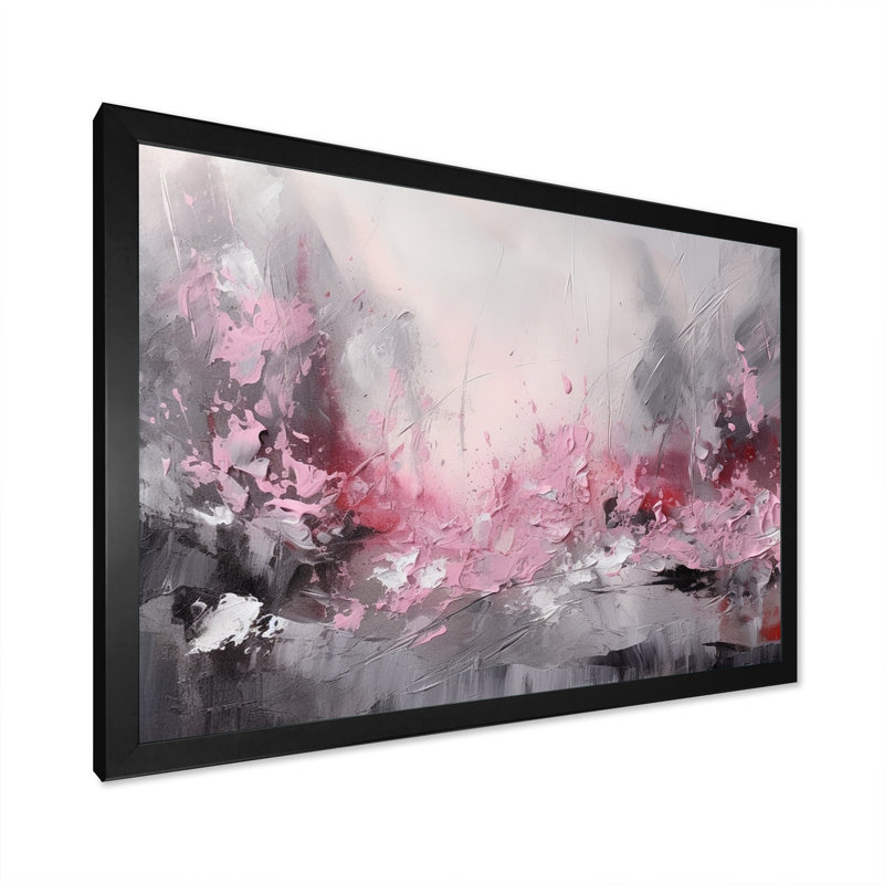 «Evolving Shapes In Pink Marble V», reproduction sur toile, Cadre photo noir, H 30 po x l 40 po x P 1,5 po