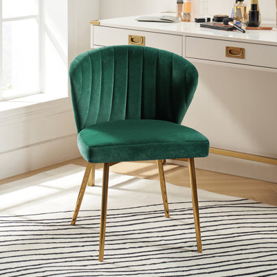 Fauteuil d'appoint moderne en velours avec dossier capitonné Euclid H 29 po