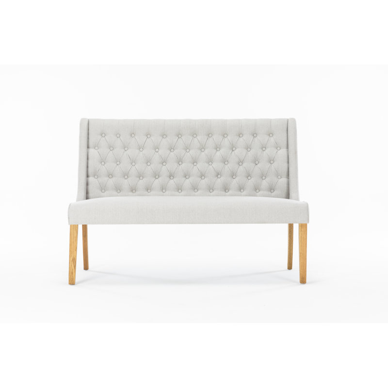 Mairead Upholstered Bench, Light Grey, 98cm H x 140cm W x 66cm D