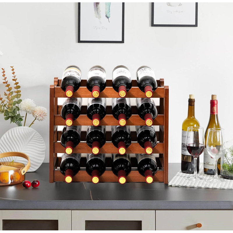 16 Bottle Wine Bottle Rack Brown