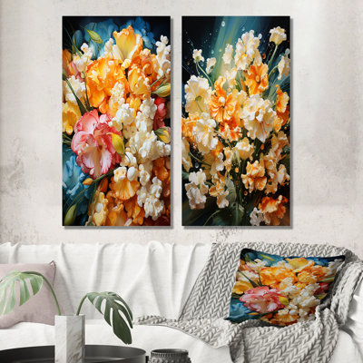 Coloré Popcorn Rhapsody - ensemble de 2 reproductions d'art en métal Popcorn