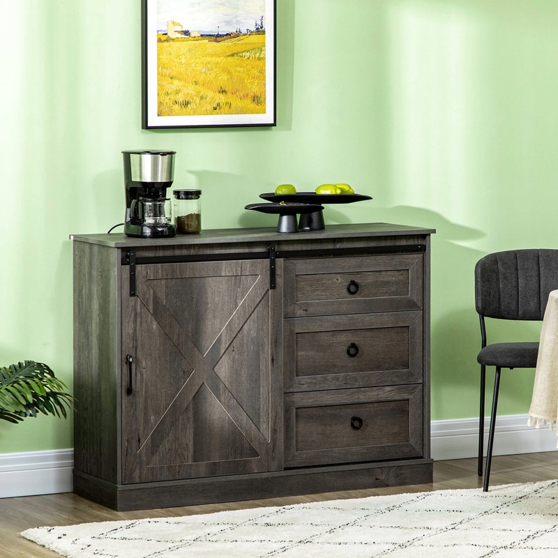 Buffet 3 tiroirs Madisyn, gris
