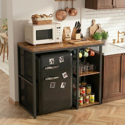 Mini Fridge Cabinet with Power Outlet