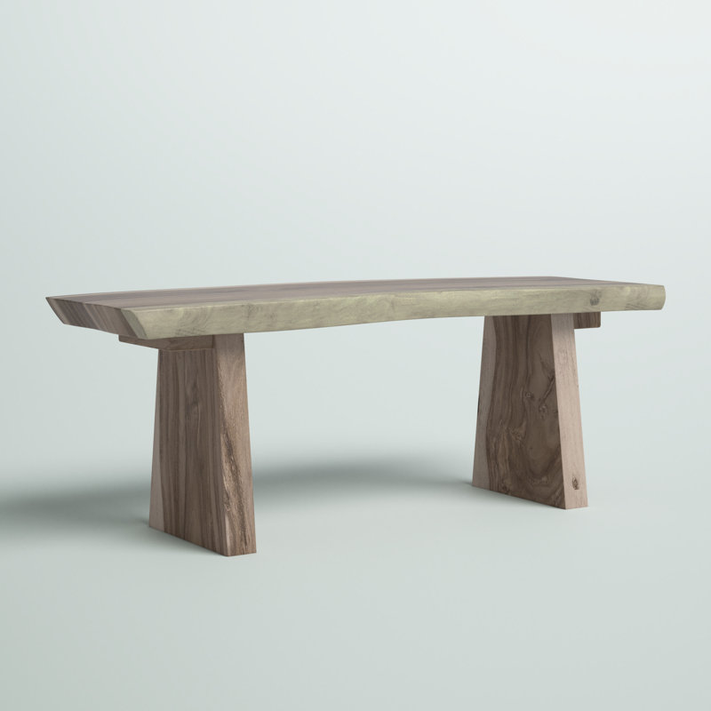 Banc en bois massif Kristofer, Gris