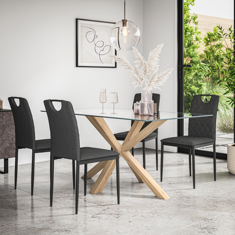 Dawnyell 4 - Person Dining Set, Charcoal