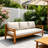 Dayo Acacia Wood Patio Outdoor Three-seat Sofa With Cushions