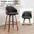 Mahtab Modern Set Of 2 Swivel Bar Stools With PU Upholstery And Wood Legs-963480652-963480641