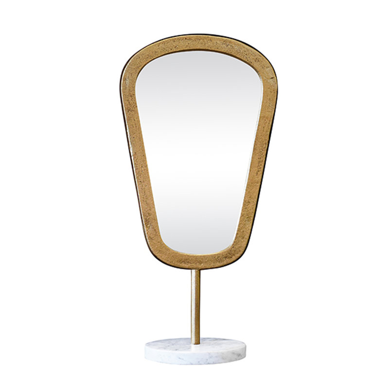 Micah Novelty Metal, Marble Mirror, 24" x 12"