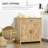 Farmhouse Sideboard Buffet Cabinet, Barn Door Coffee Bar Cabinet With Drawer And Adjustable Shelf, Kitchen Cabinet For Living Room, Entryway, Natural Wood Effect