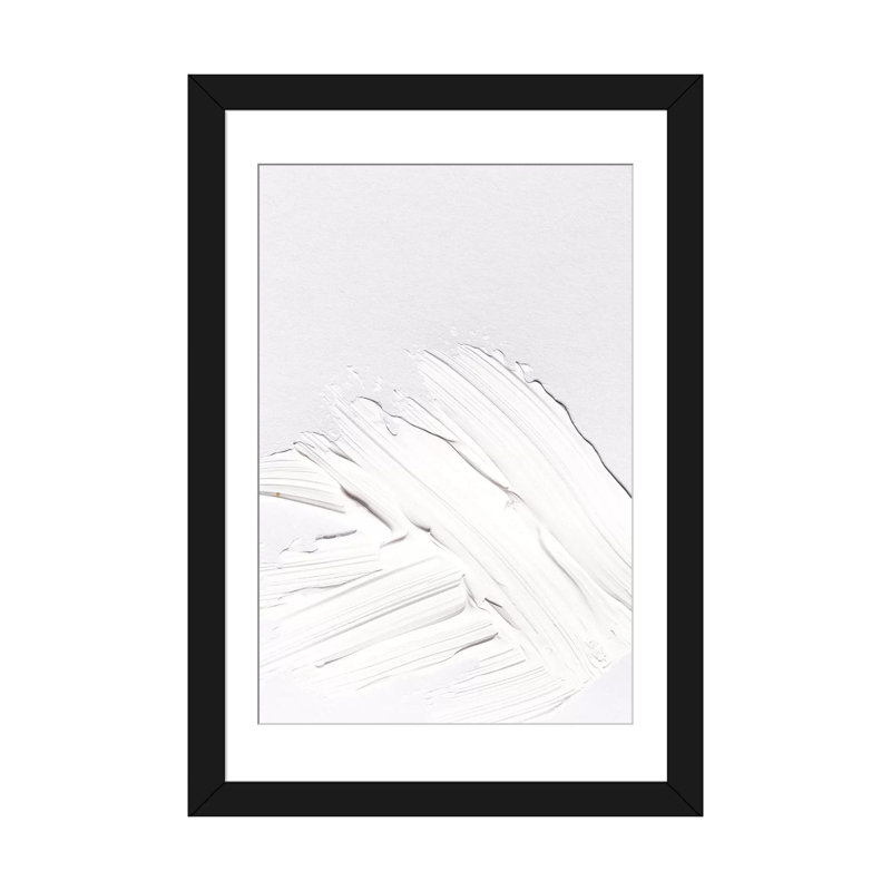 «Minimal White», impression sur toile, Papier d'art encadré noir, H 32 po x l 24 po x P 1 po, Blanc