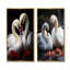 Swans Romantic Portrait - Ensemble de 2 décorations murales Swans-664822333-664822334