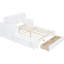 Lit double blanc avec rangement robuste et pratique - rangement pour tête de lit, abris de bureau, table de chevet, lit à 2 tiroirs, mise à niveau de la chambre à coucher, plateforme en bois avec tête de lit à solutions polyvalentes, confortable-14664289