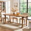 Table de salle à manger rectangulaire de style campagnard en bois massif de 180 cm (70,9 po) avec pieds incurvés pour 6 personnes