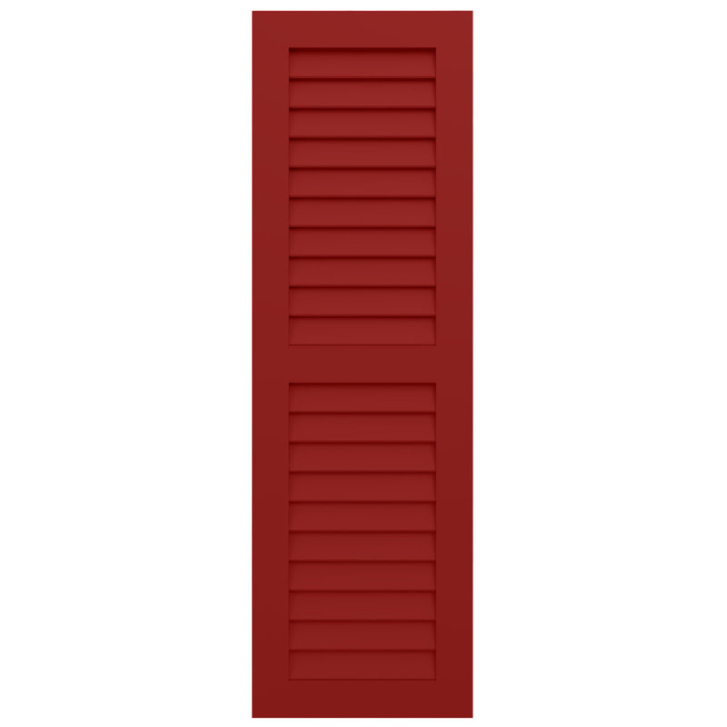 Deux volets à persiennes égales EnduraCore Composite, 18"W, Rouge feu, H 75 po