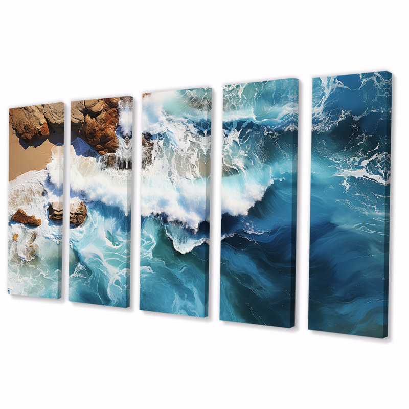 Ensemble d'art mural 5 pièces Skyblue, H 28 po x l 60 po