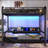 Twin over Twin Metal Bunk Bed with Storage Drawers Shelves, USB Ports LED Light, Convertible Sofa Bed, Black