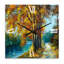 Horloge murale Trees in Warm Autumn by River-421786639