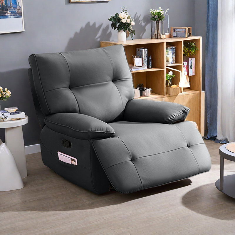 Fauteuil inclinable multifonctionnel en similicuir Quanasia, Gris
