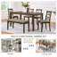 Élégante table de salle à manger en bois 6 pièces avec 4 chaises et un banc. Ensemble de table à manger moderne pour 6 personnes, ensemble de table à manger rectangulaire pour le salon, la cuisine et la salle à manger
