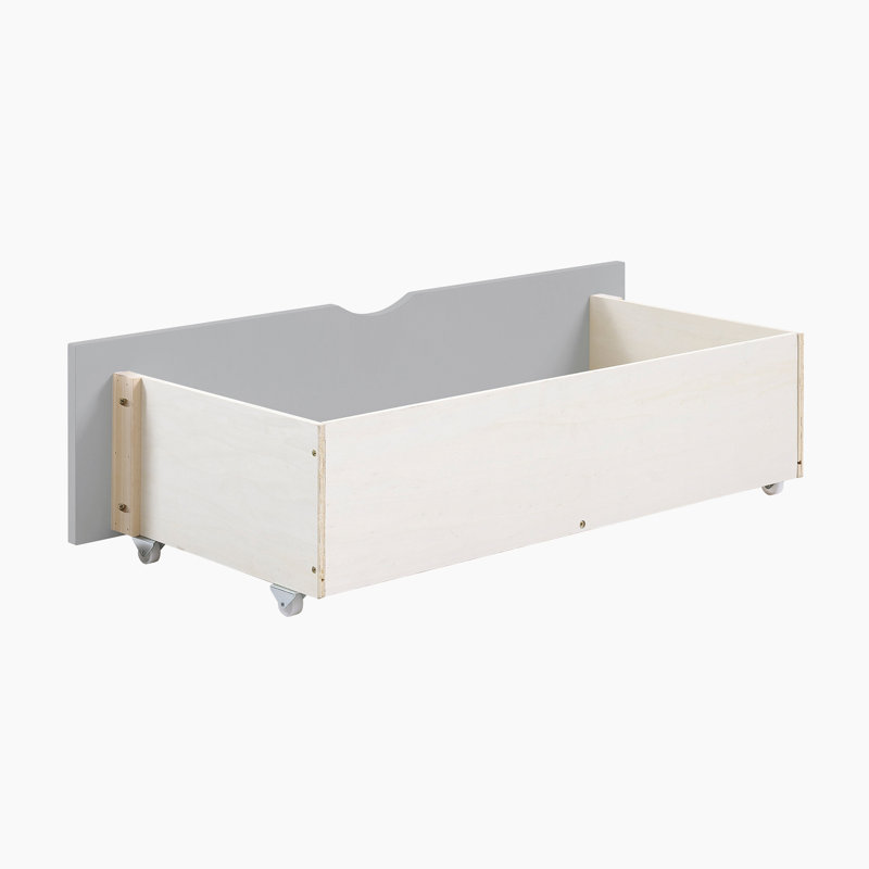 Koblick Transitional Solid Wood Storage Boxes, 2 Pieces with Smooth-Glide Casters & Polished Nickel Flush Ring Pulls