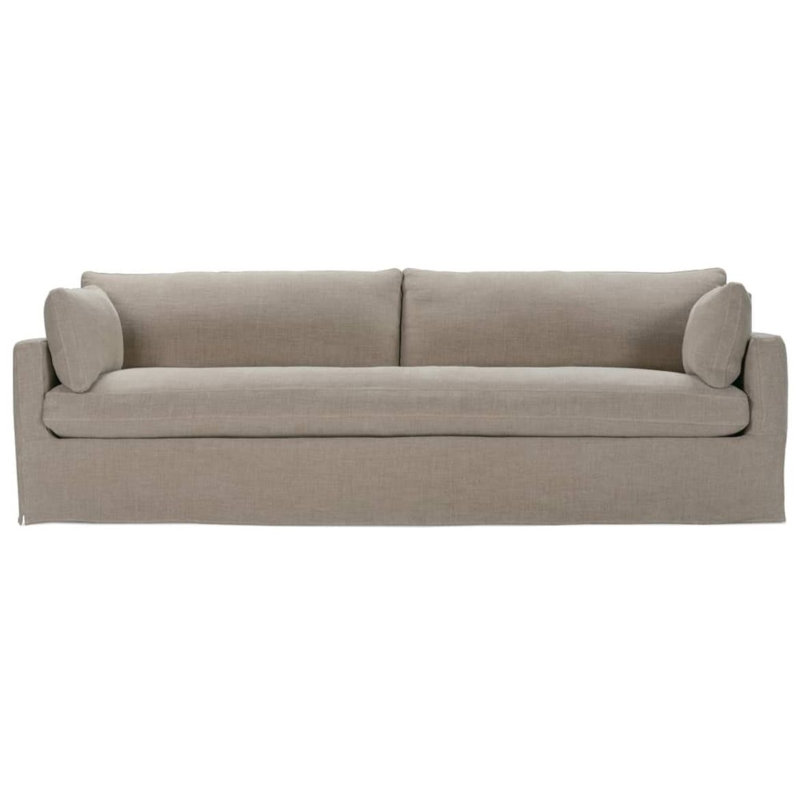 Sylvie Extra Long Sofa (Bench Cushion), Malt Linen (13961-86), 35" H x 100" W x 39" D