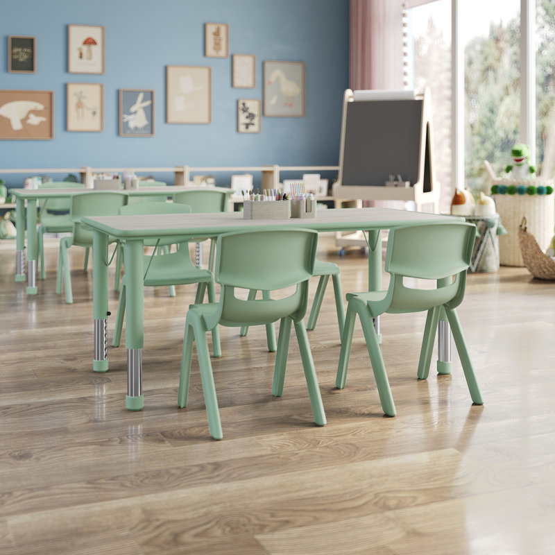 Ensemble de table et chaises pour enfants Goddard, 5 pièces, Vert