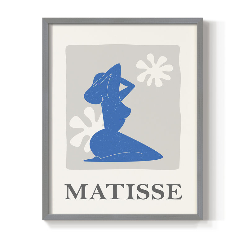 Matisse CCL XXI, reproduction d'art encadrée - bois massif, H 30 po x l 24 po, Gris