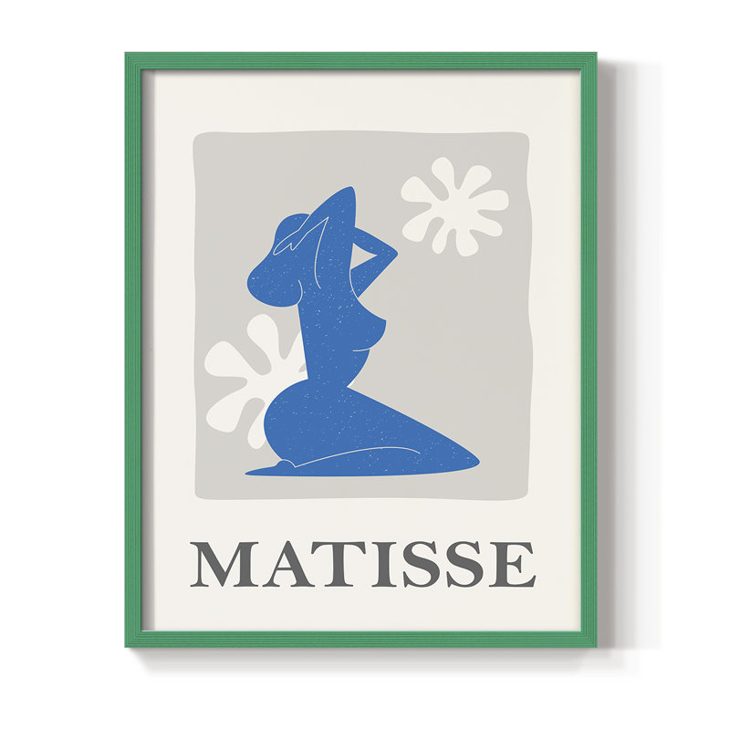 Matisse CCLxxI, reproduction encadrée - bois massif, Vert, H 10 po x l 8 po