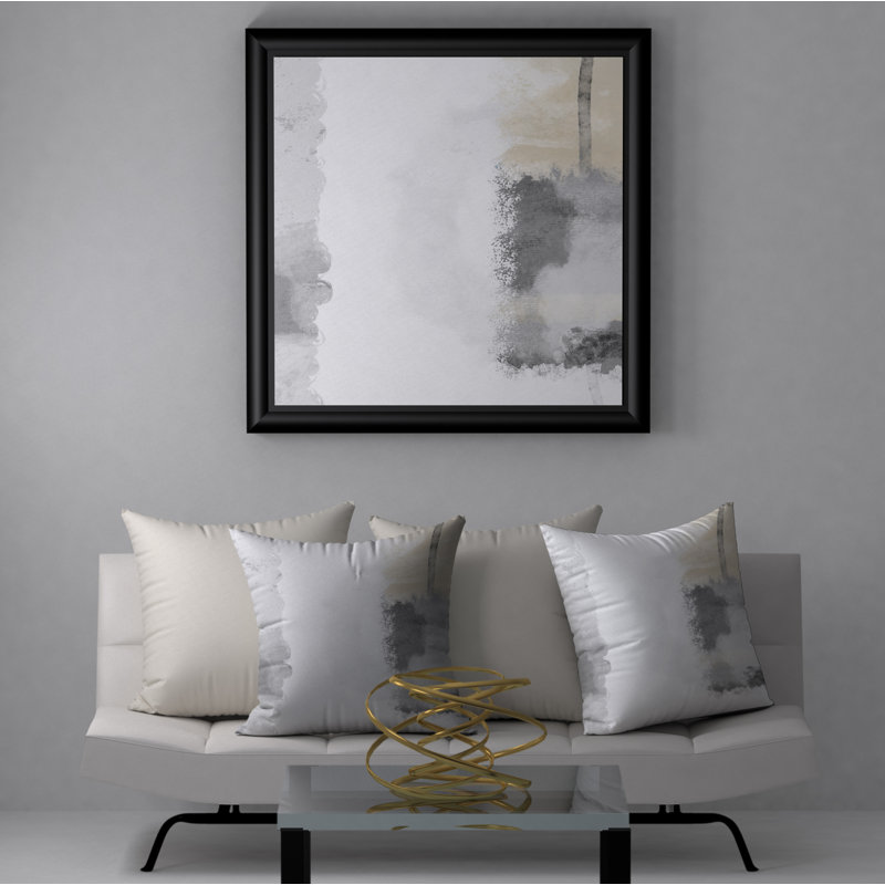 Housse de coussin décorative carrée à entretien transparent/insert, H 24 po x l 24 po
