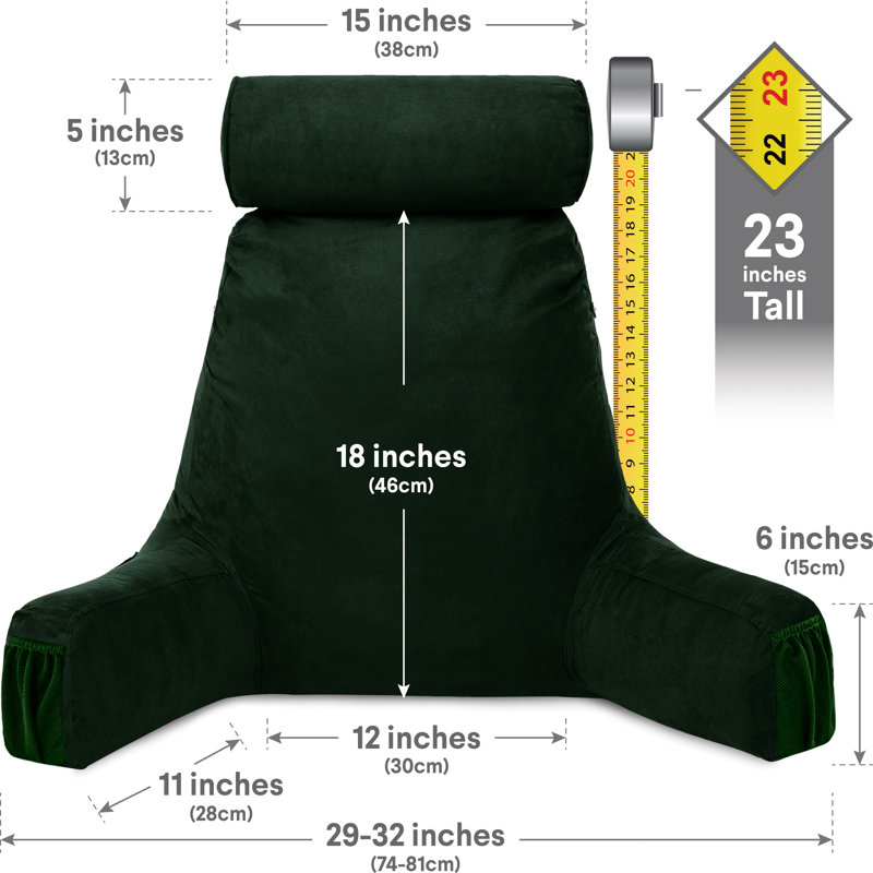 Housse et insert de coussin de lecture et de repos extérieur, Vert Ramona