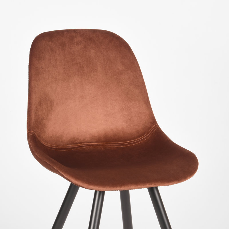 Dolezal 49cm H Velvet Upholstered Side Chair, Rust