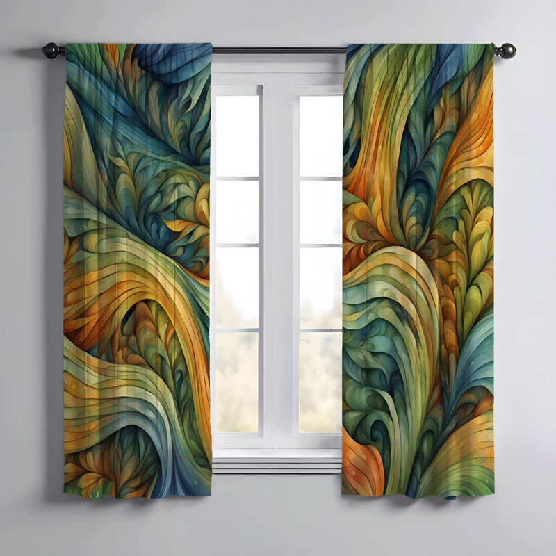 Paire de rideaux semi-transparents Emone, L 20 po x L 82 po