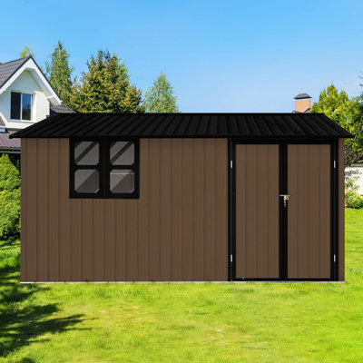Metal Garden Shed, Storage Shed With Window, Shelves For Outdoor