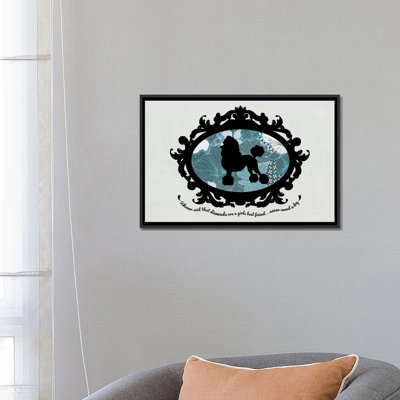 «Poodle (Black & Blue) I» par 5by5collective - Impression sur toile tendue sur châssis