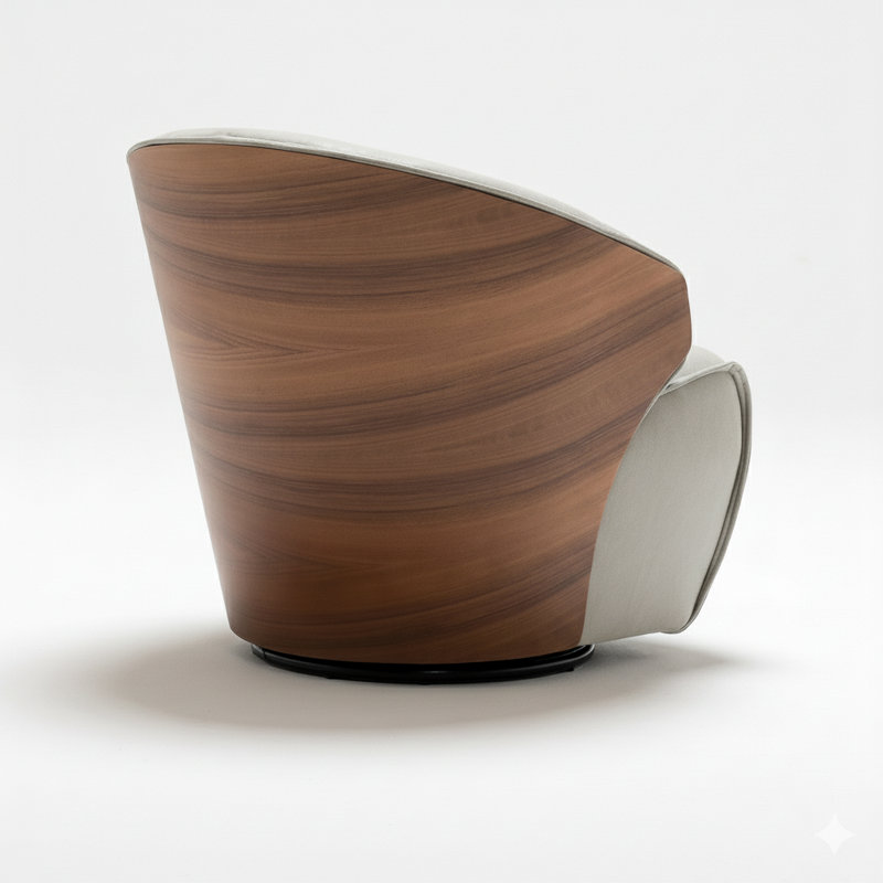 Ciao Swivel Lounge Chair, Cream