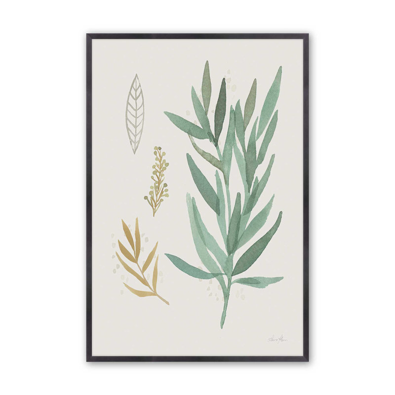 «Earthy Greens in Bloom IV», reproduction, Cadre de coin ouvert en zinc patiné, H 15,25 po x l 12,25 po